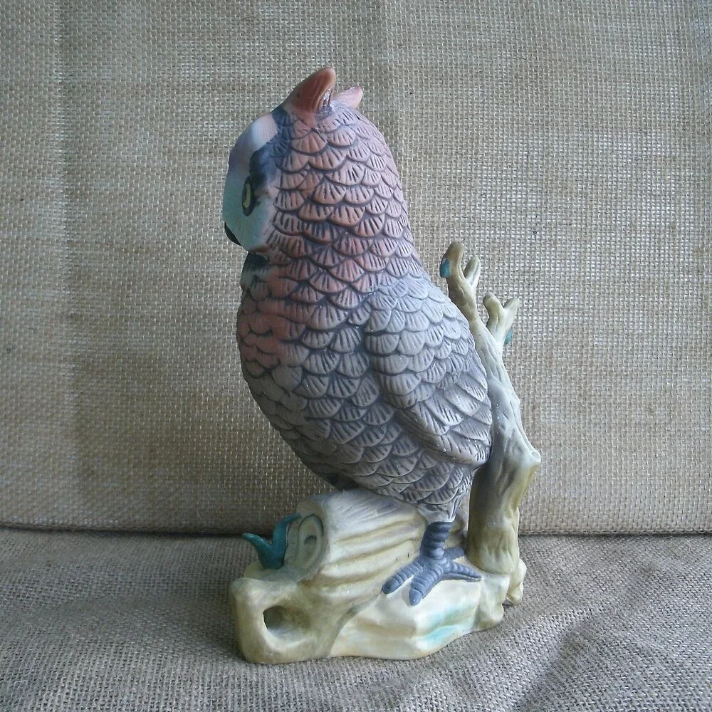 Vintage Large Homco Brown Owl Porcelain Figurine - Picture 4 of 16